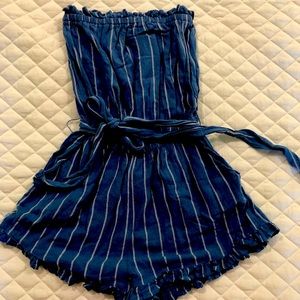 Billabong Blue and White stripped Romper Small